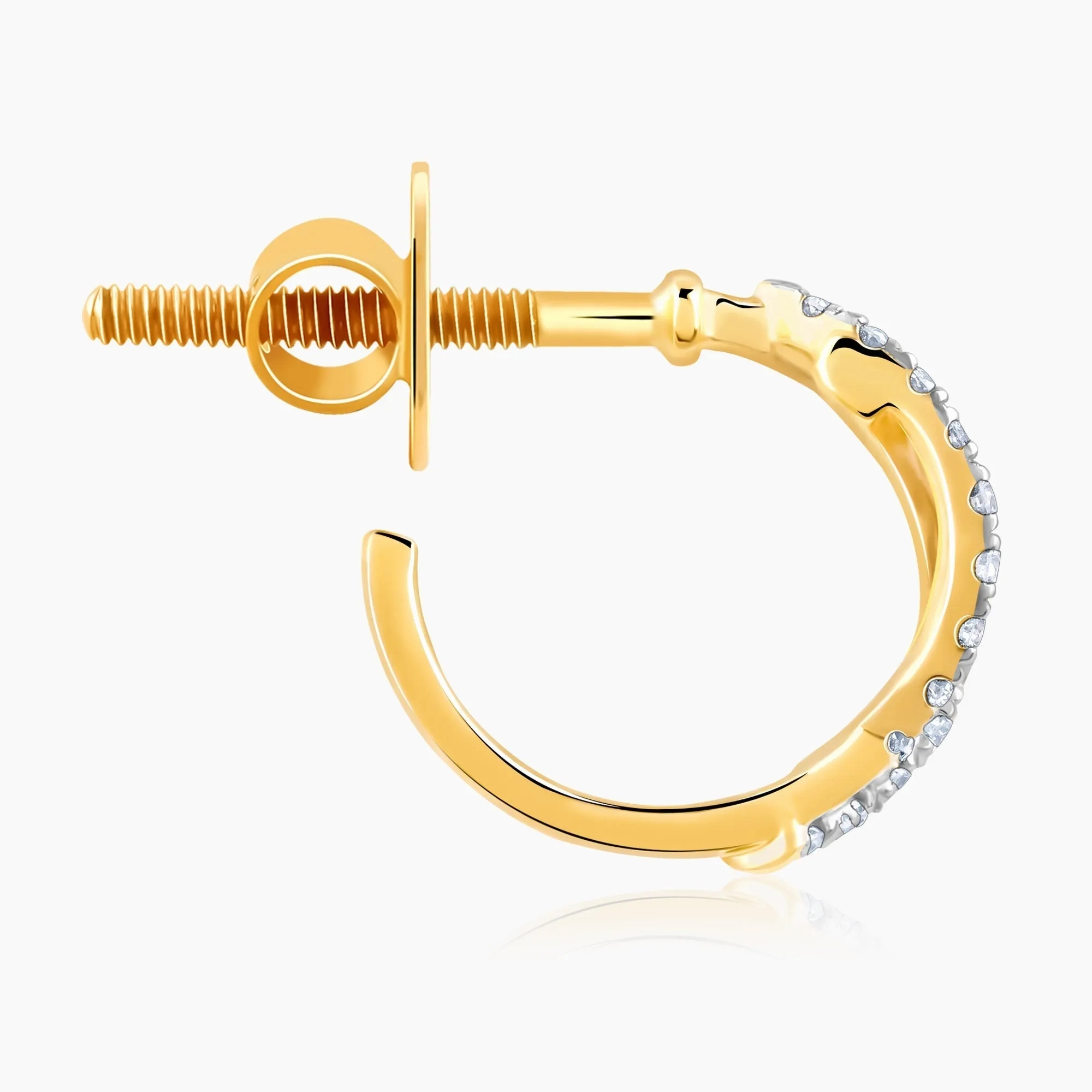 Gold Elixir Diamond J-hoop Earrings