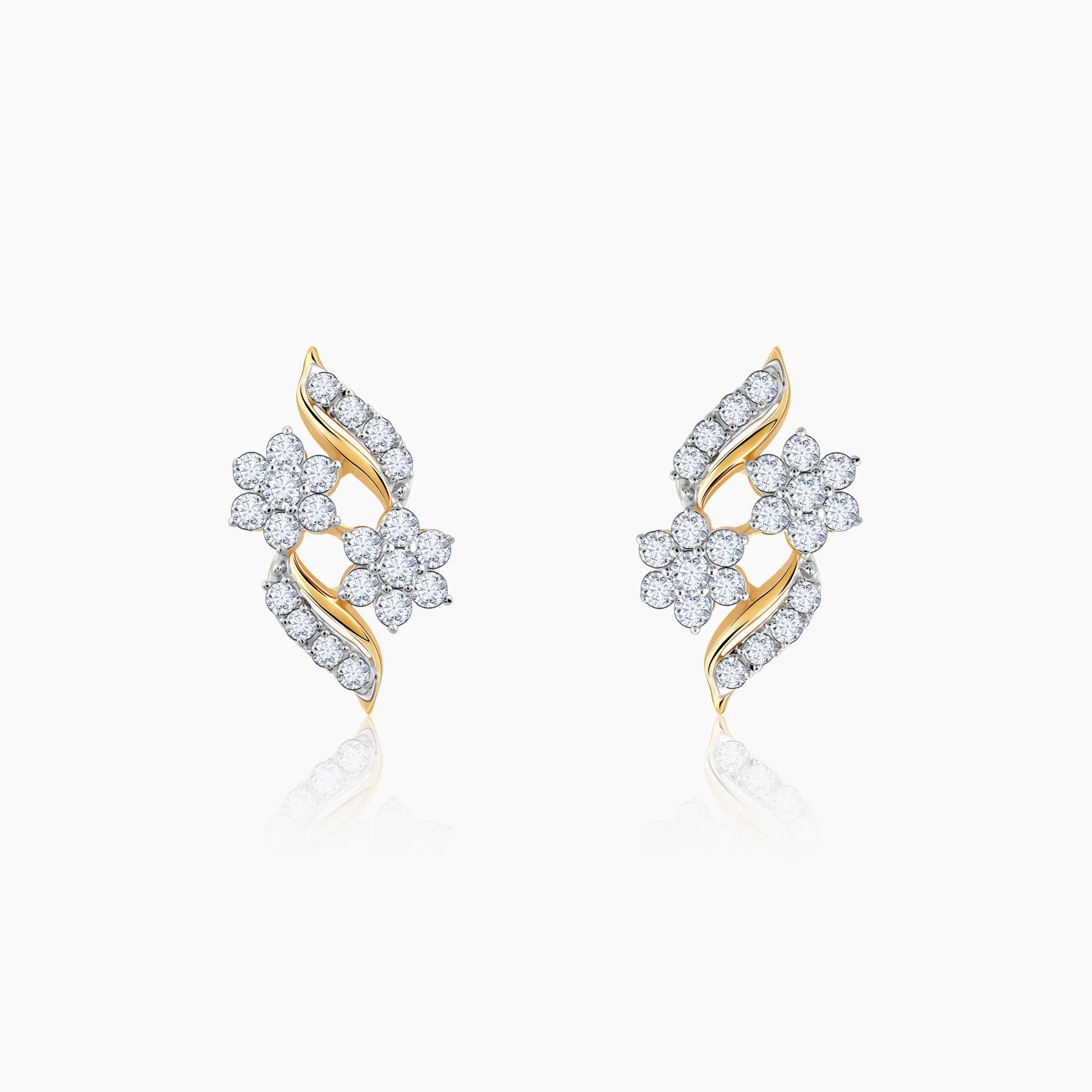 Gold Floral Magic Diamond Earrings