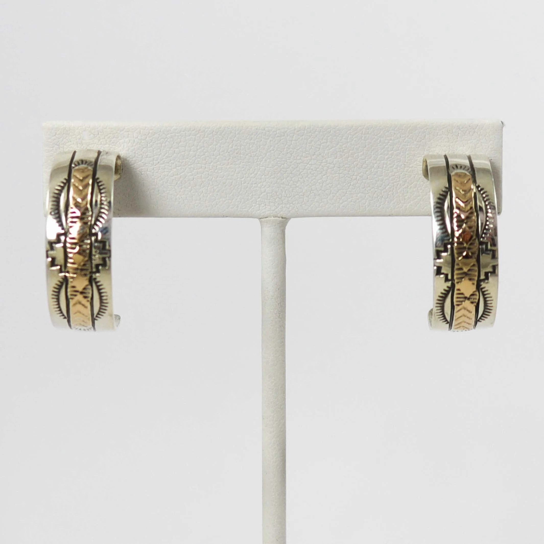 Gold on Silver Hoop Earrings