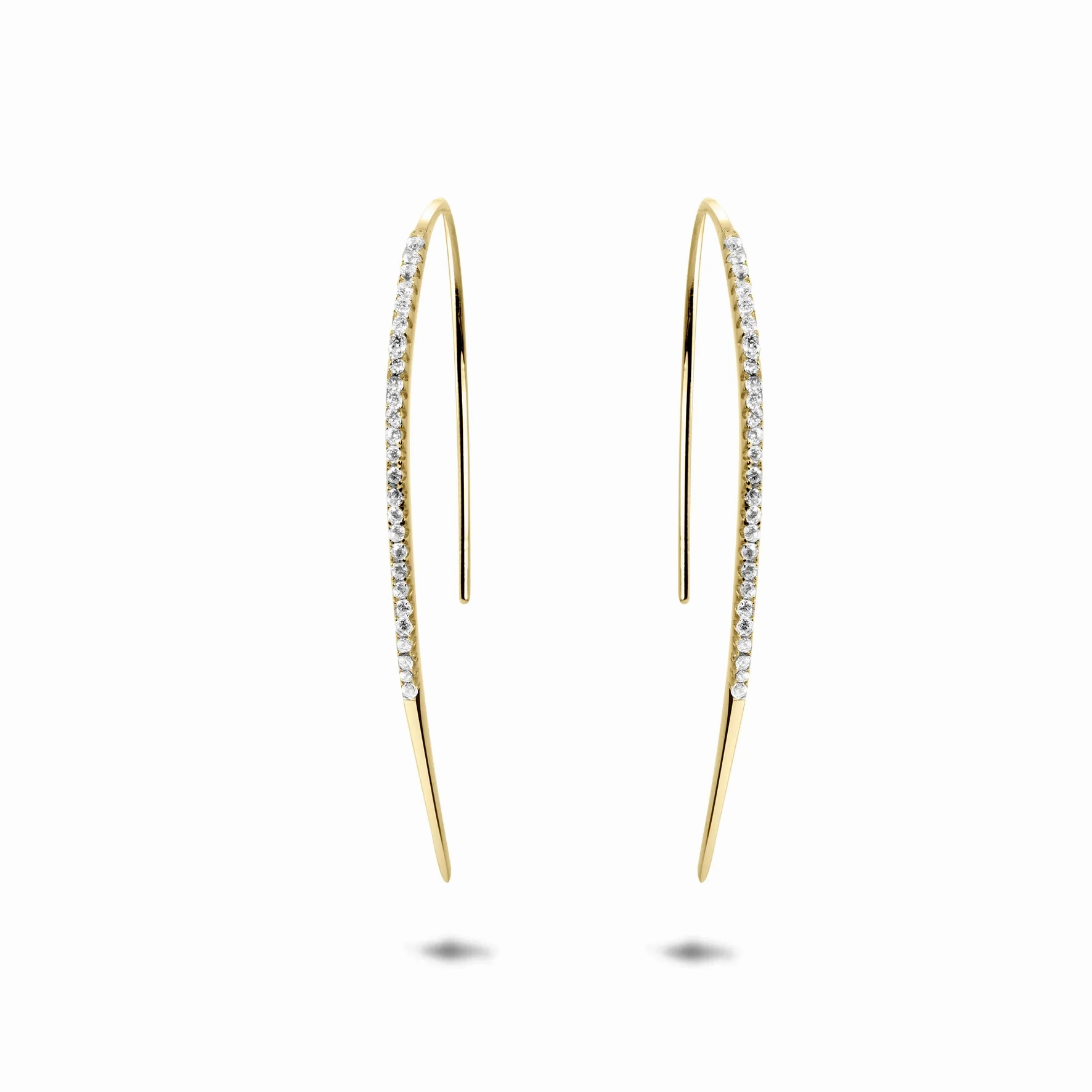 Gold-plated earrings 18k yellow gold assembled with zirconium oxide