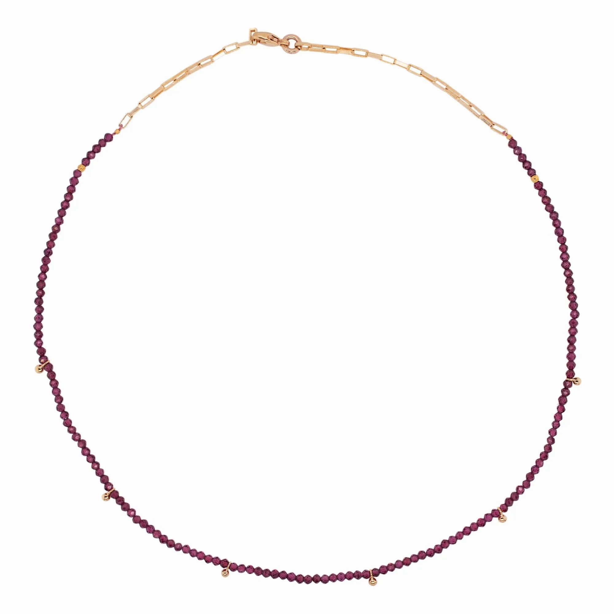 Gold Plated Necklace w. Garnet