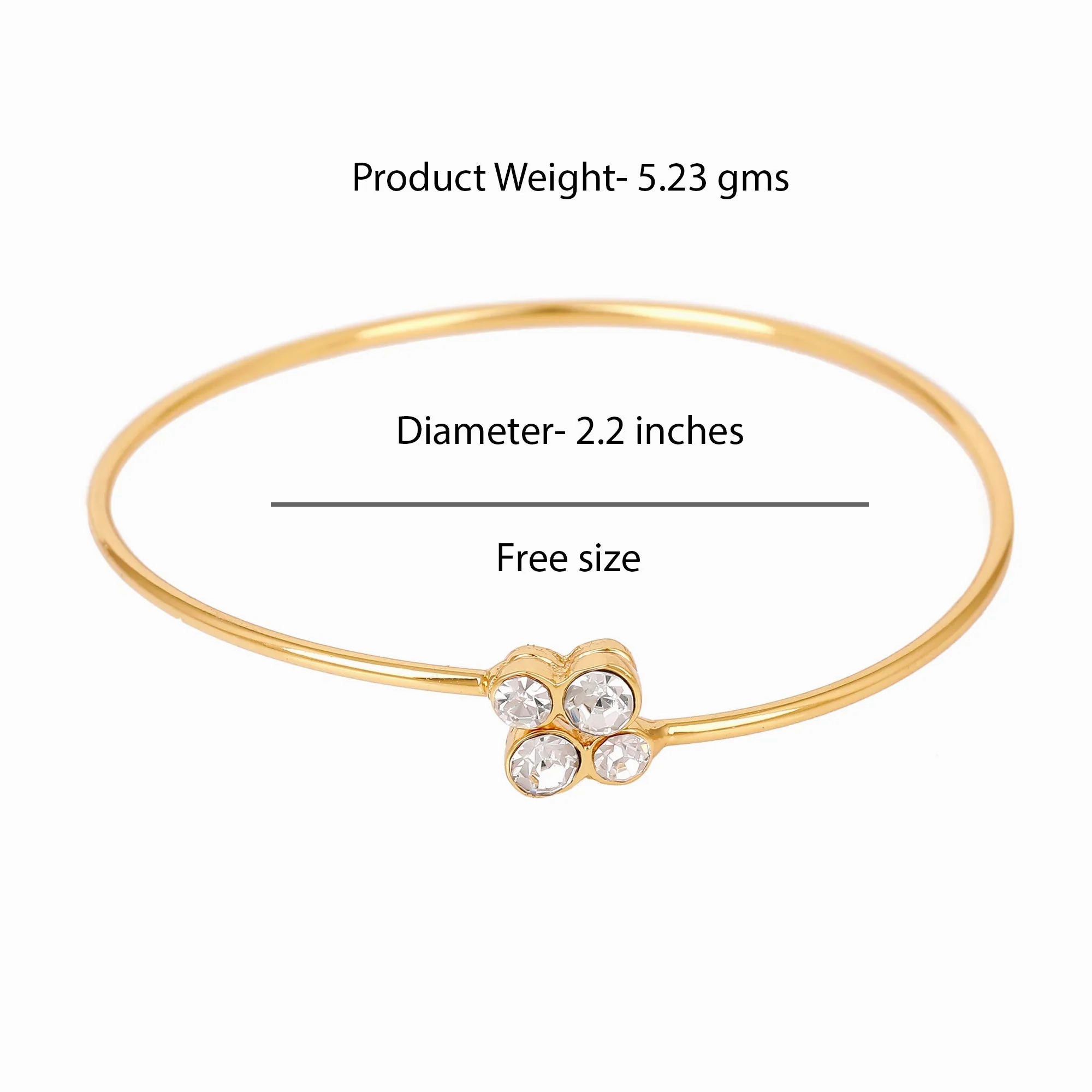 Gold Plated White Stone Bracelet For Womens
