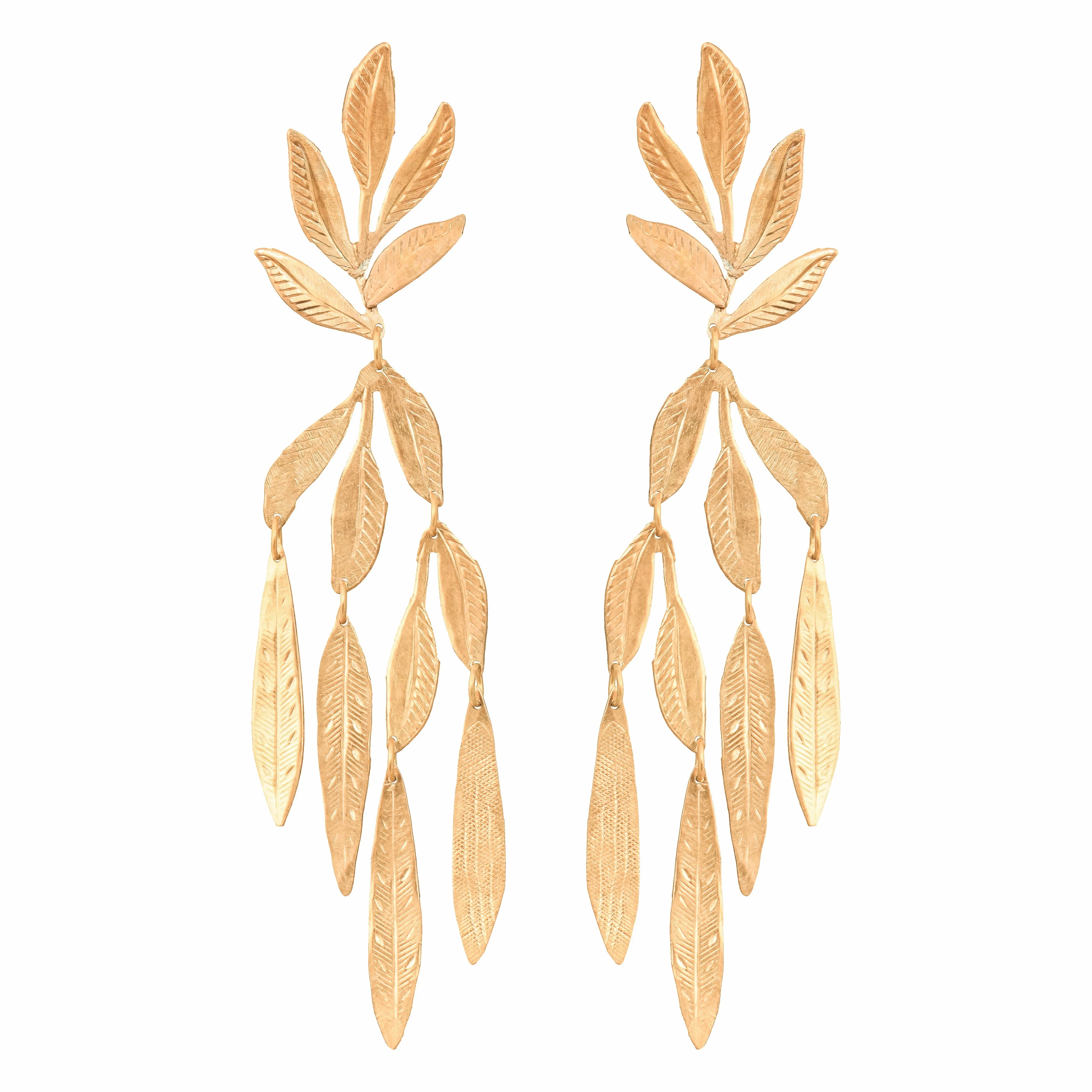 Gold Sea Forest Earrings