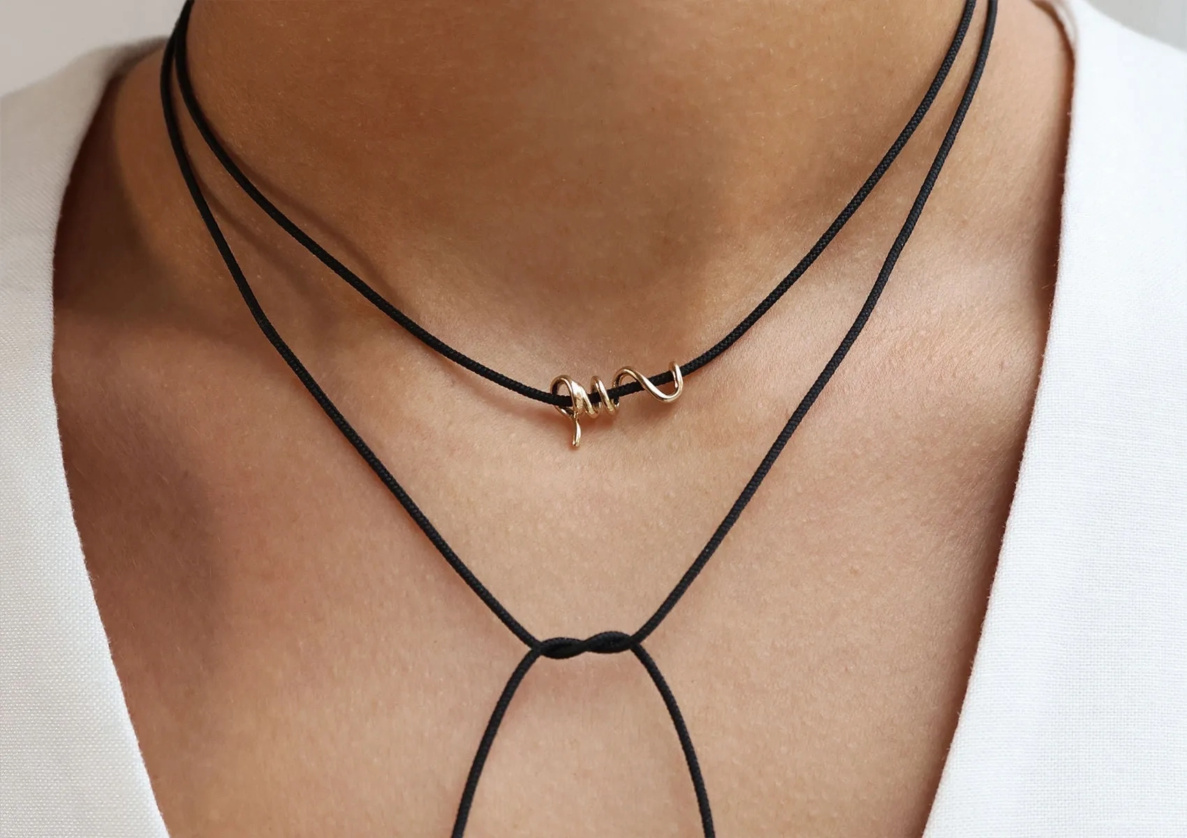 Gold Spiral Cord 14K Gold Cord Necklace