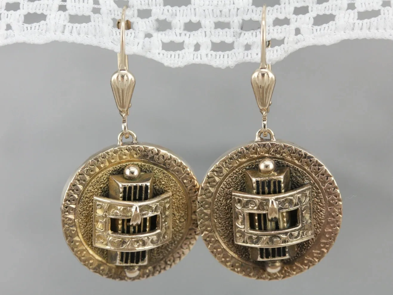 Gold Victorian Drop Earrings