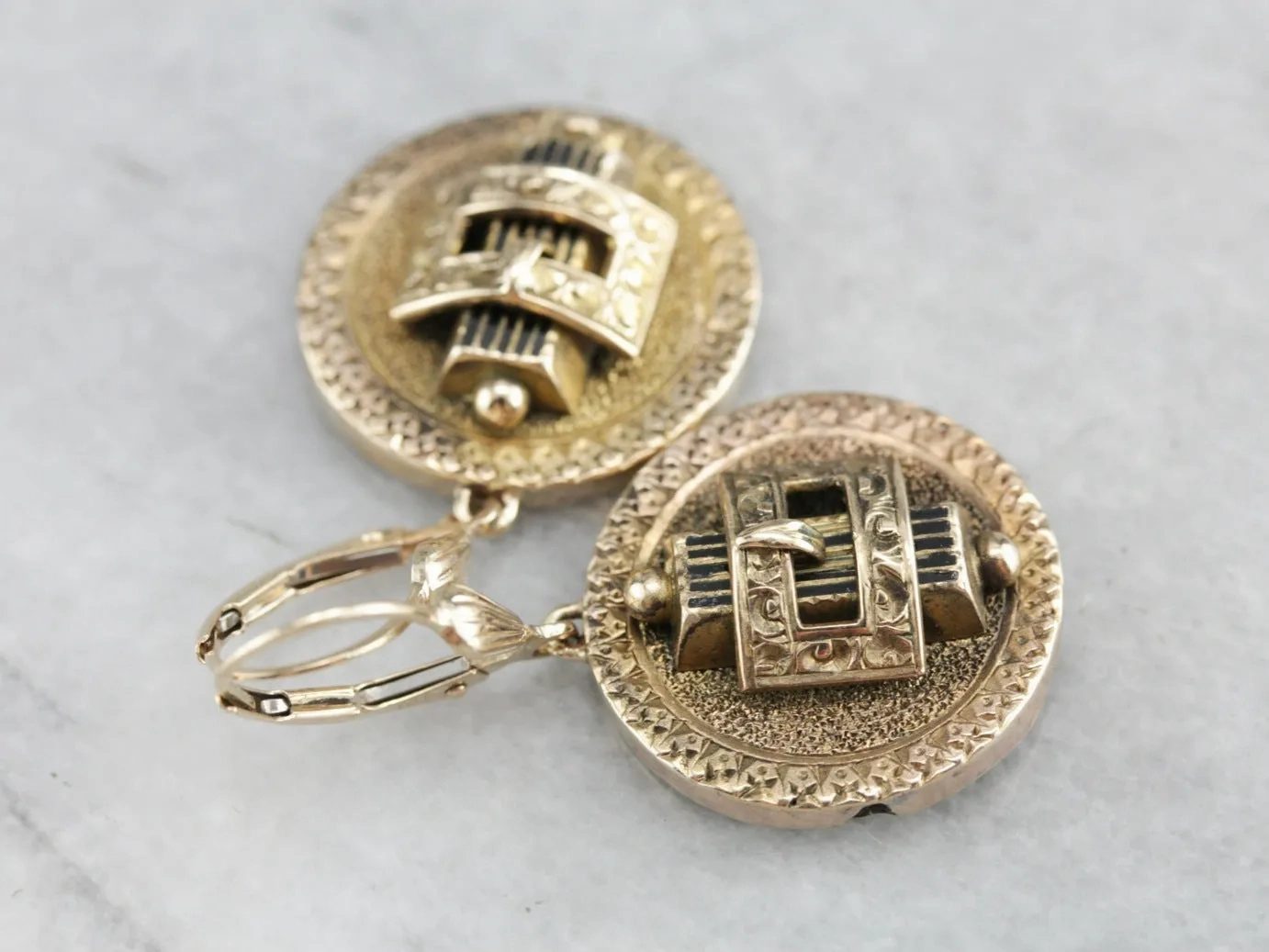 Gold Victorian Drop Earrings