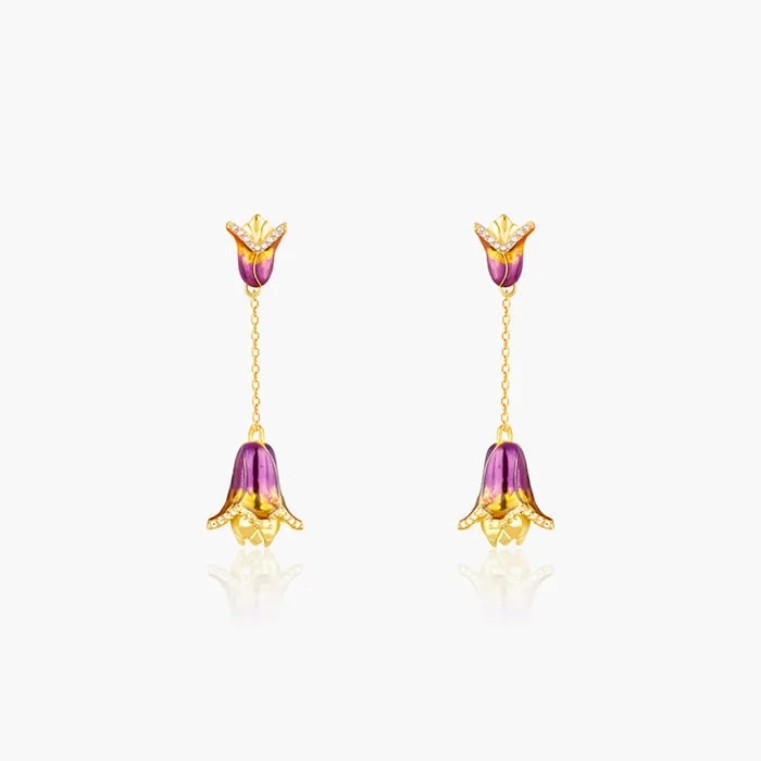 Golden Bell Mallow Bud Convertible Earrings