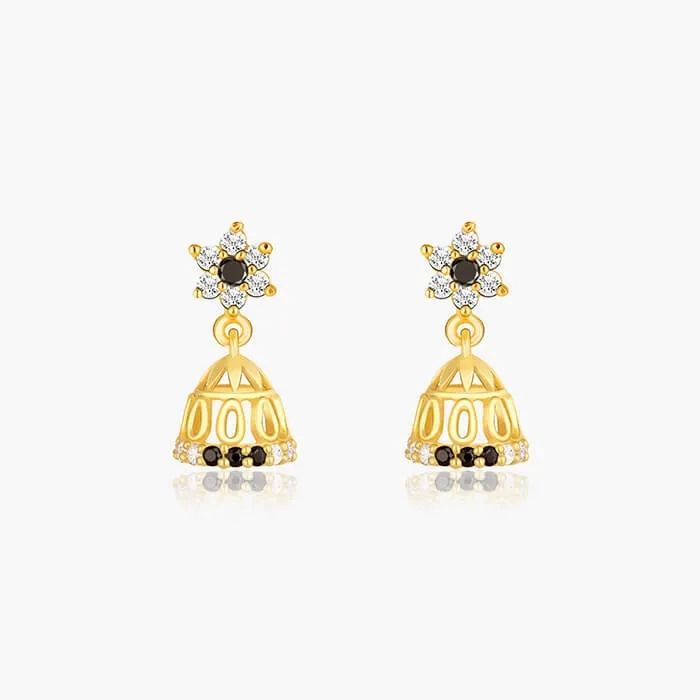Golden Floral Lily Jhumki