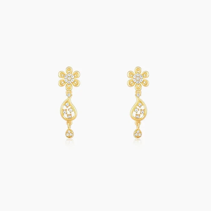 Golden Glorious Flower Earrings