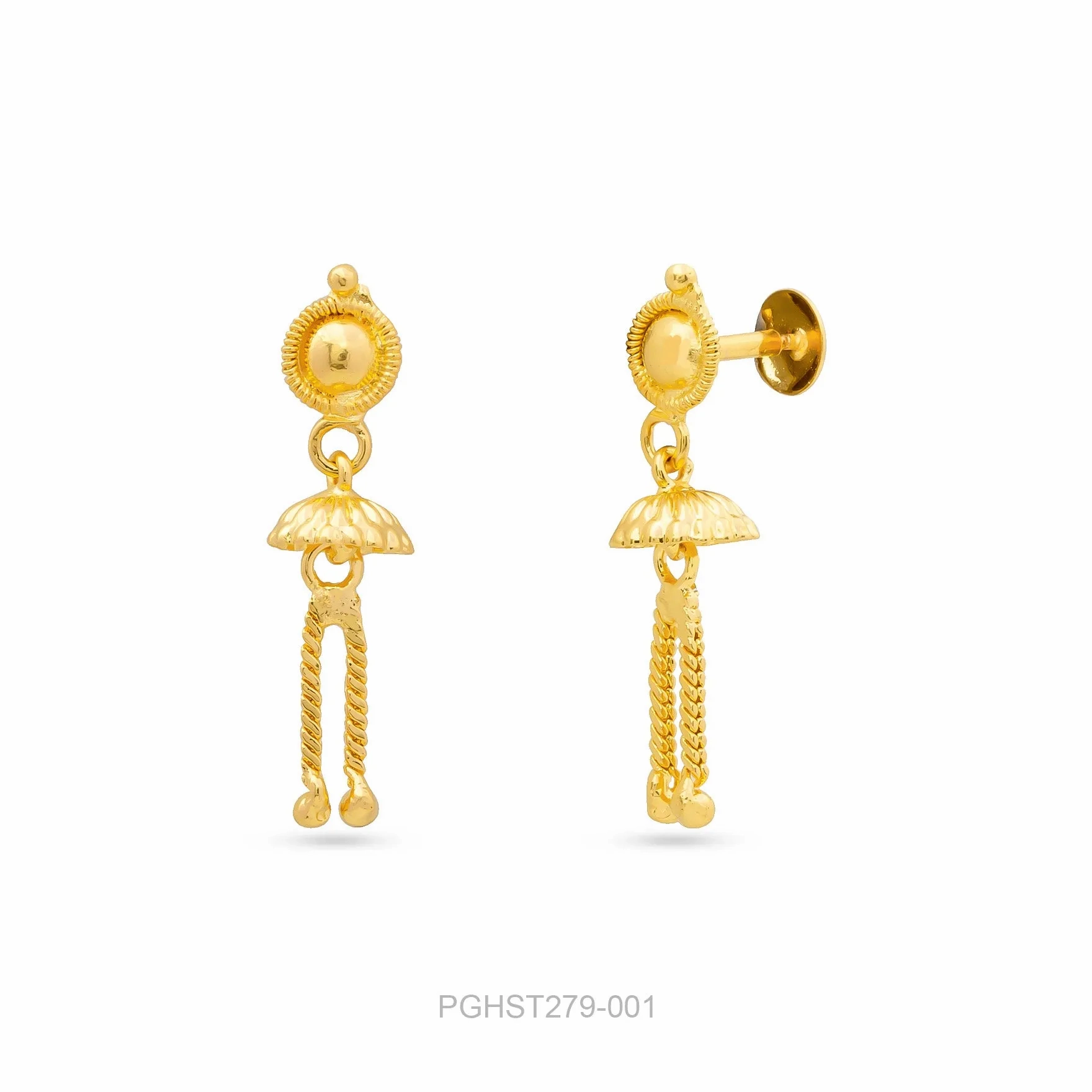 GOLDEN HANGING STUD PGHST279-001