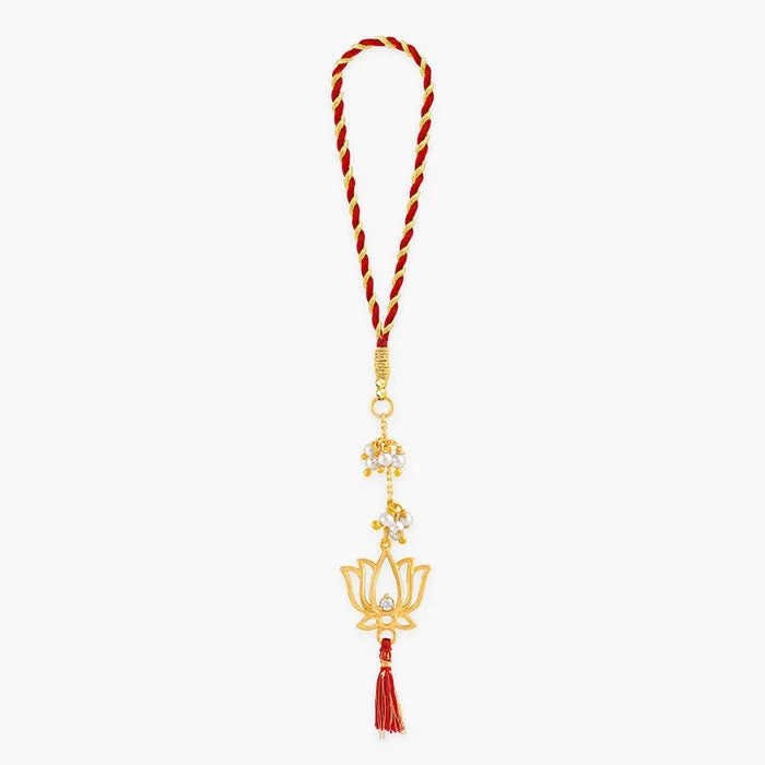 Golden Padmavati Lumba Rakhi