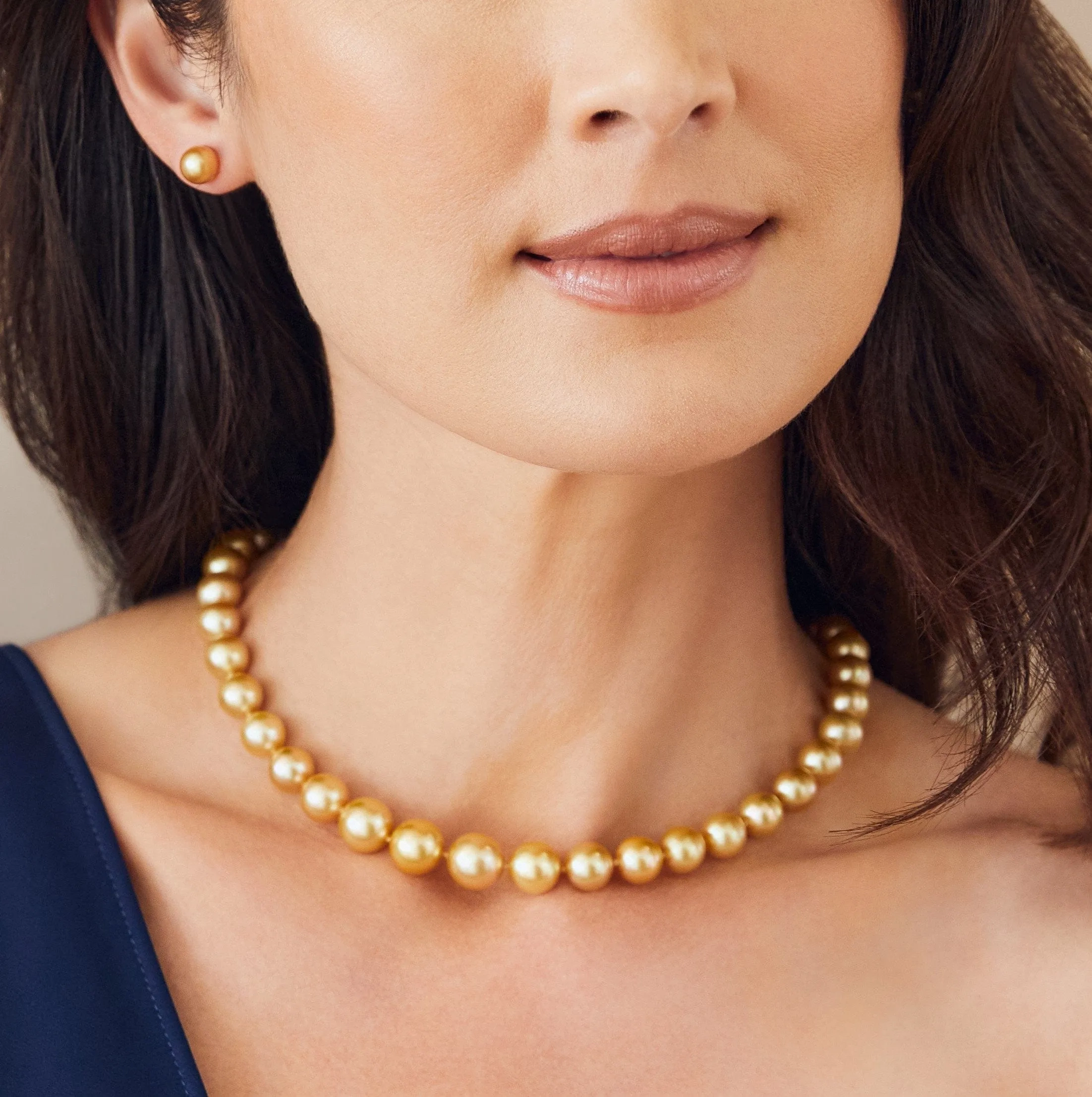 Golden South Sea Pearl Necklace, 9.0-11.0mm - AAA/Gem Quality
