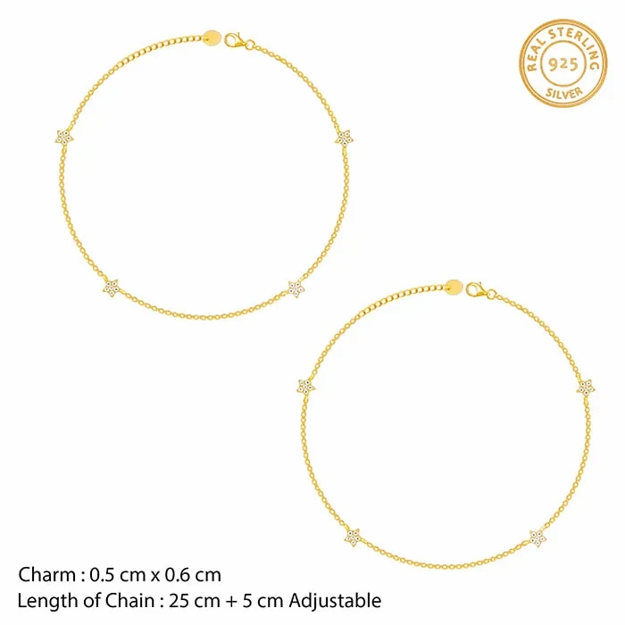 Golden Star Constellation Anklet