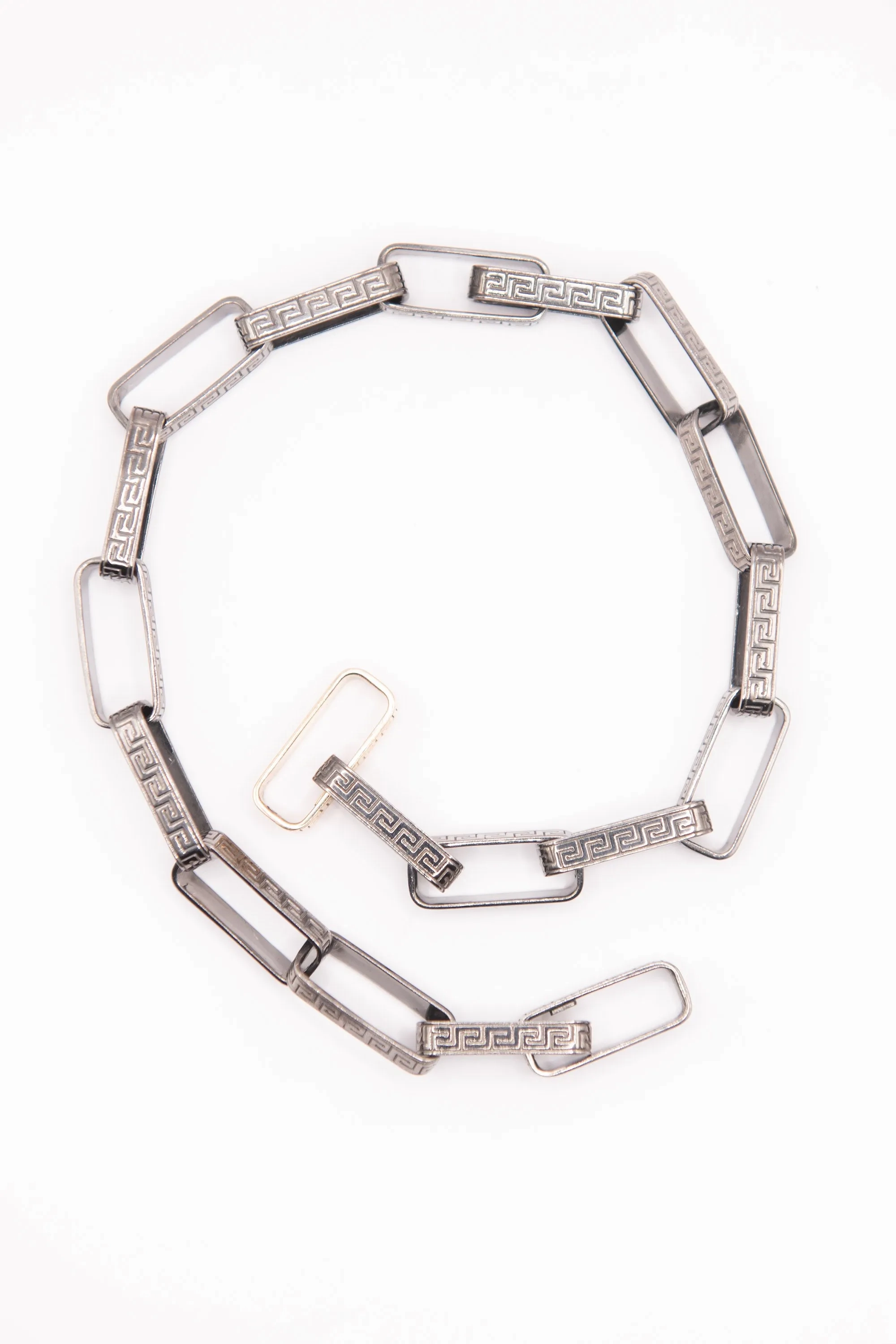 Greek Key Necklace, Sterling &amp; Gold