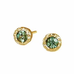 Green Sapphire Studs