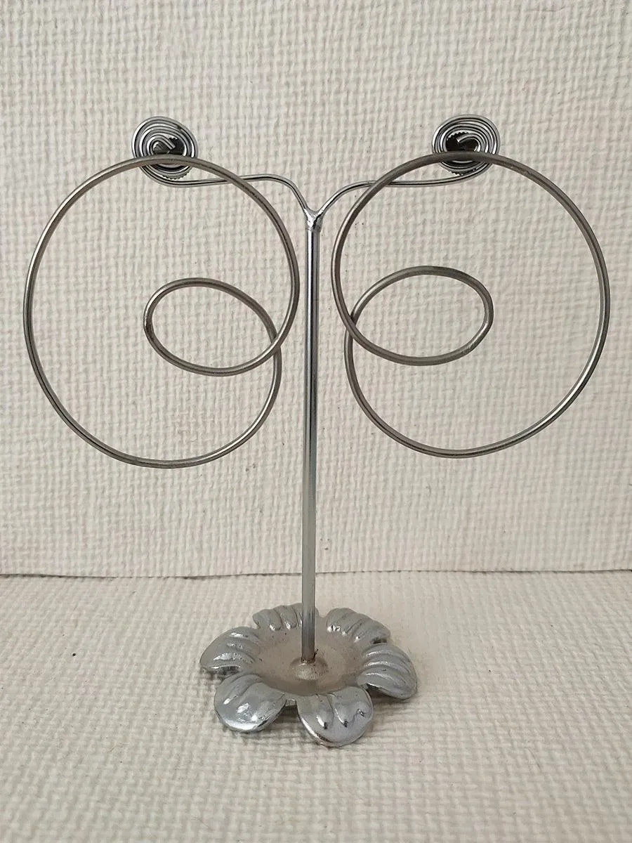 Grey Color Silver Plated Costume Earrings - CSTEAR15