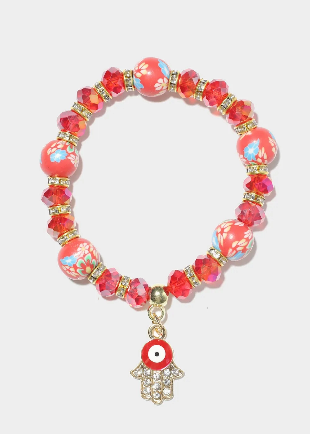 Hamsa Hand Charm Beaded Bracelet