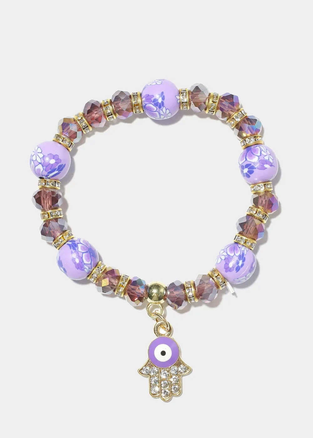 Hamsa Hand Charm Beaded Bracelet