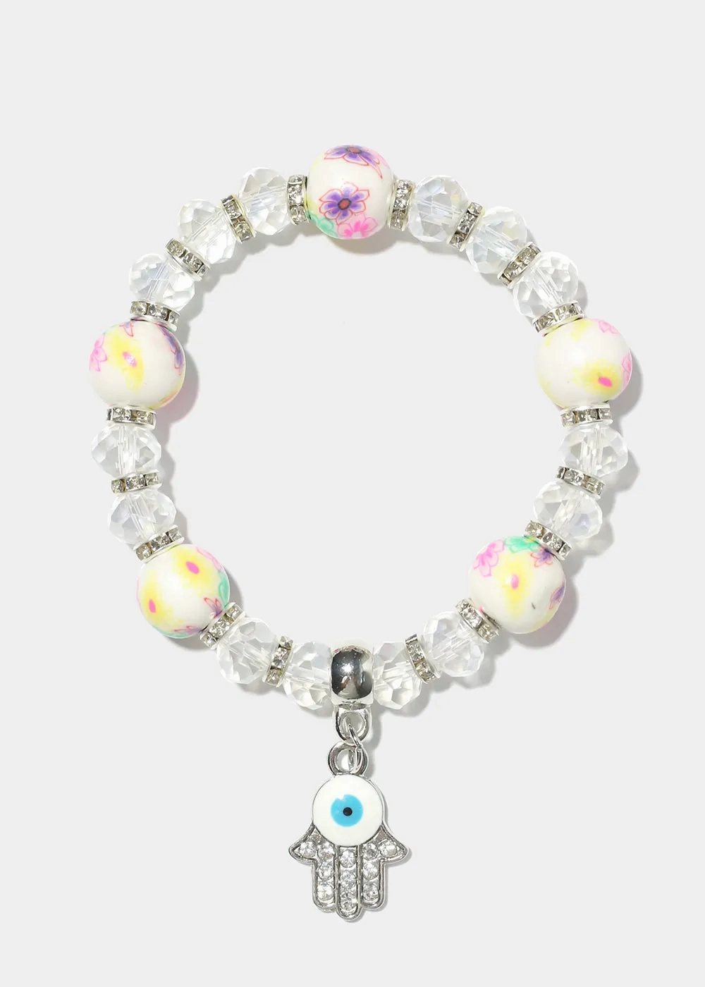 Hamsa Hand Charm Beaded Bracelet