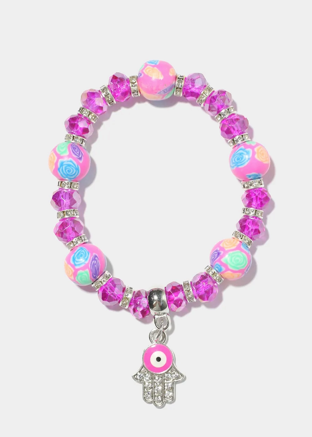 Hamsa Hand Charm Beaded Bracelet