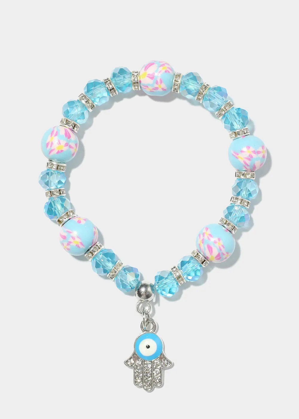 Hamsa Hand Charm Beaded Bracelet