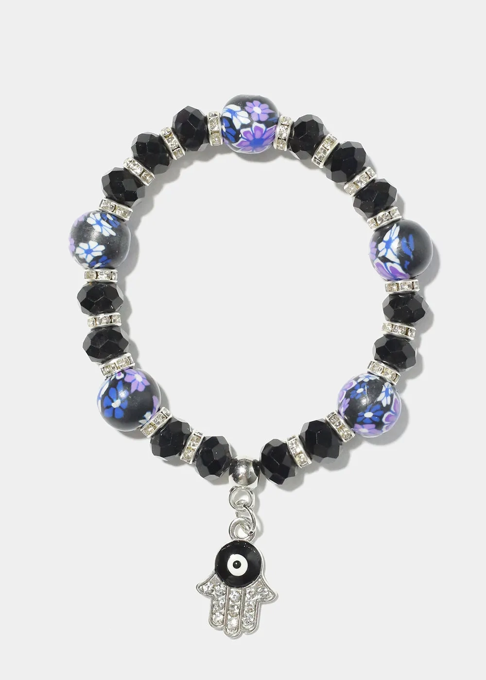 Hamsa Hand Charm Beaded Bracelet