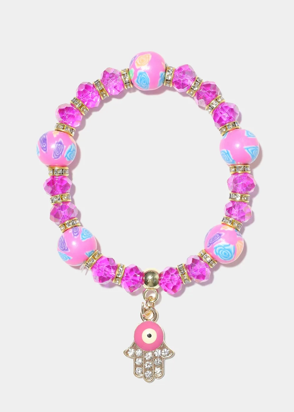 Hamsa Hand Charm Beaded Bracelet