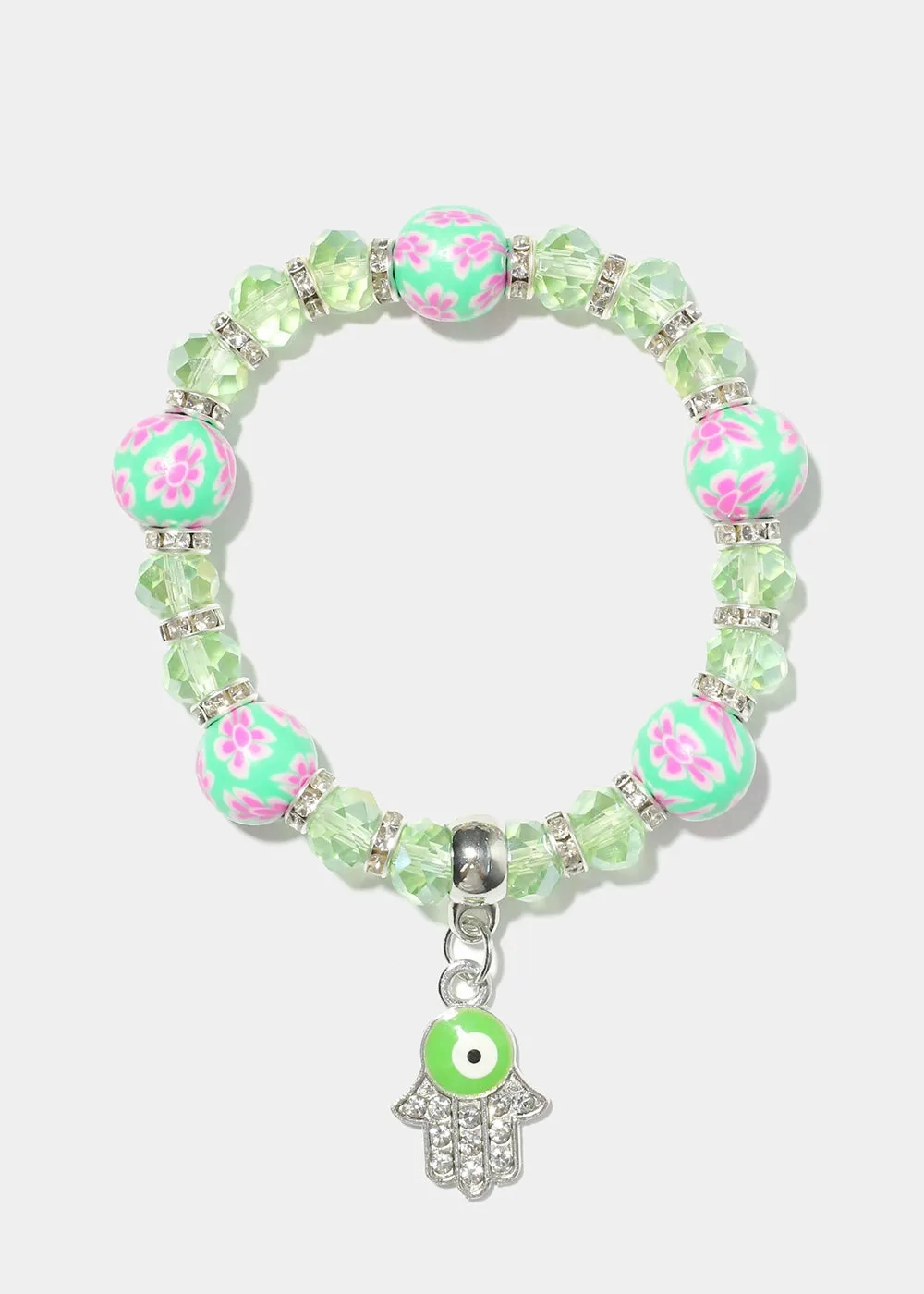 Hamsa Hand Charm Beaded Bracelet
