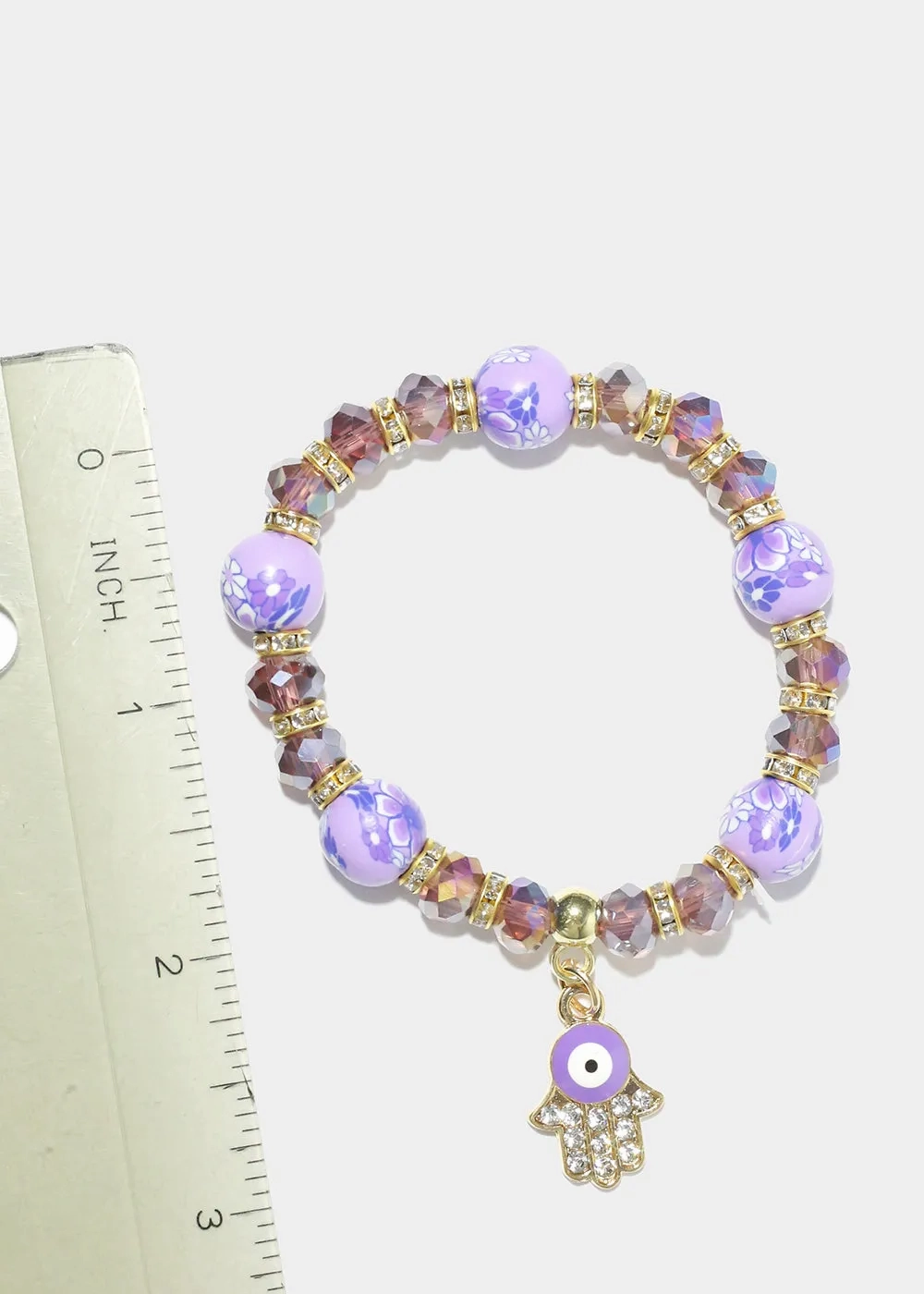 Hamsa Hand Charm Beaded Bracelet