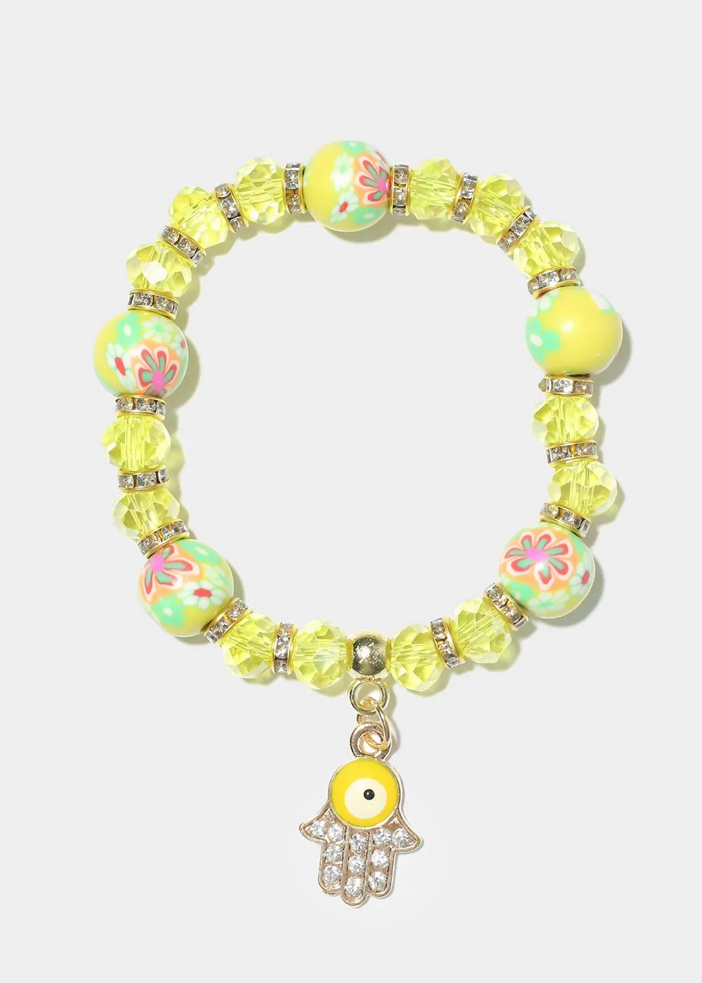 Hamsa Hand Charm Beaded Bracelet