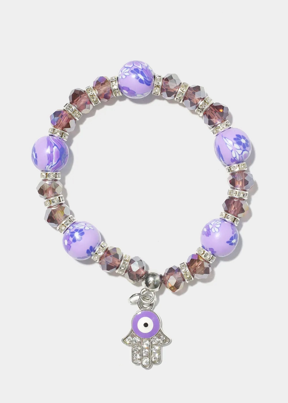 Hamsa Hand Charm Beaded Bracelet