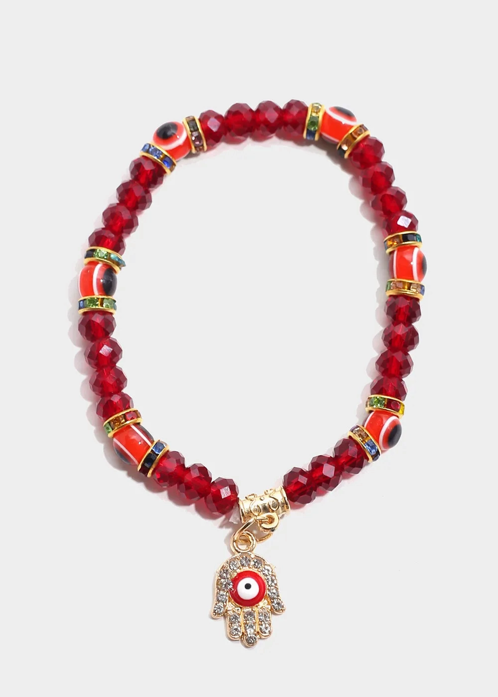 Hamsa Hand with Evil Eye Bead Bracelet