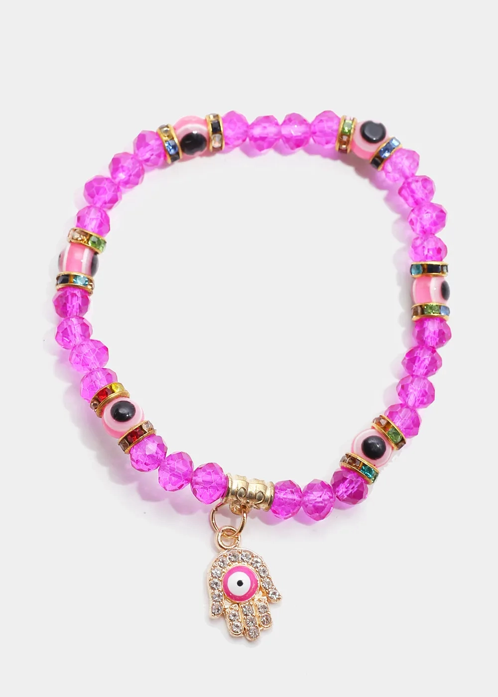 Hamsa Hand with Evil Eye Bead Bracelet