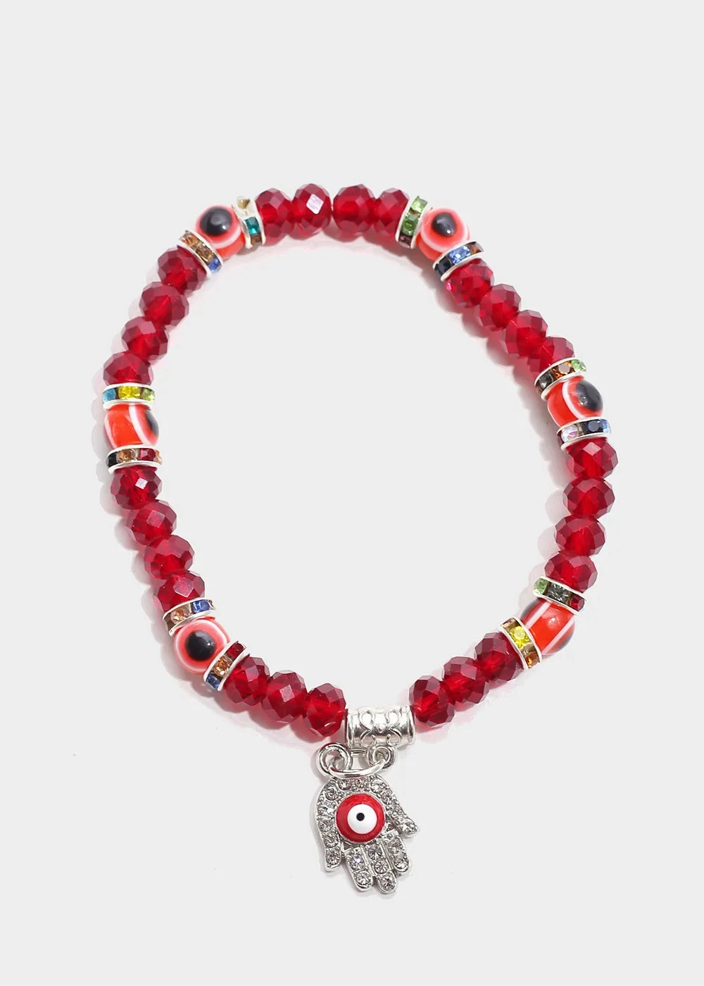 Hamsa Hand with Evil Eye Bead Bracelet