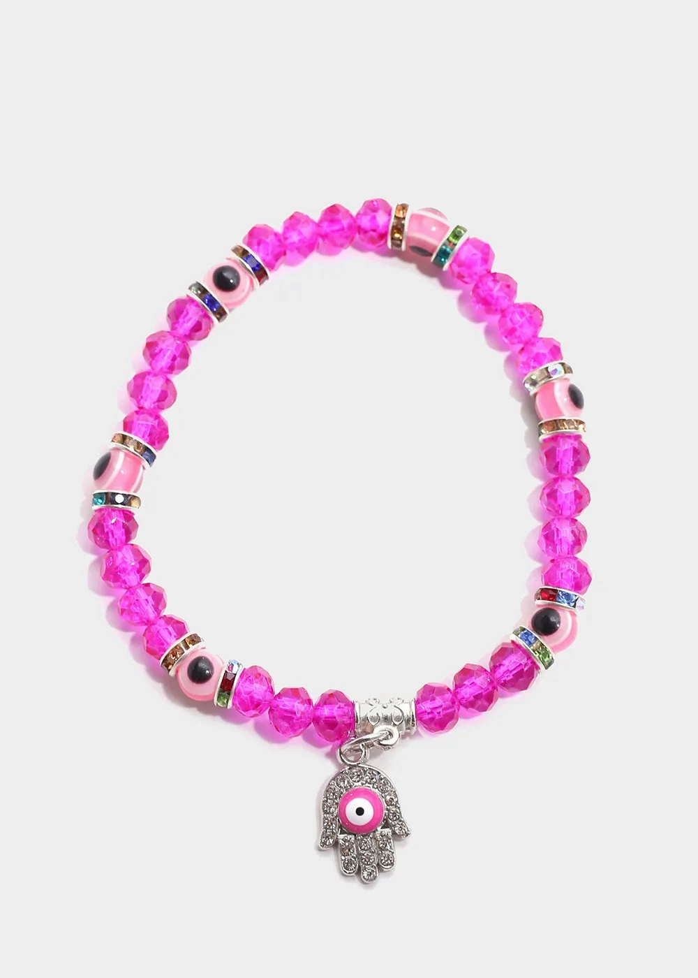 Hamsa Hand with Evil Eye Bead Bracelet