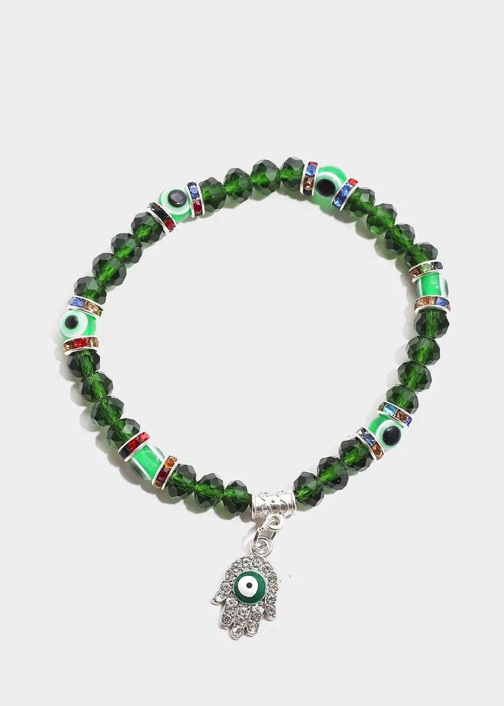 Hamsa Hand with Evil Eye Bead Bracelet