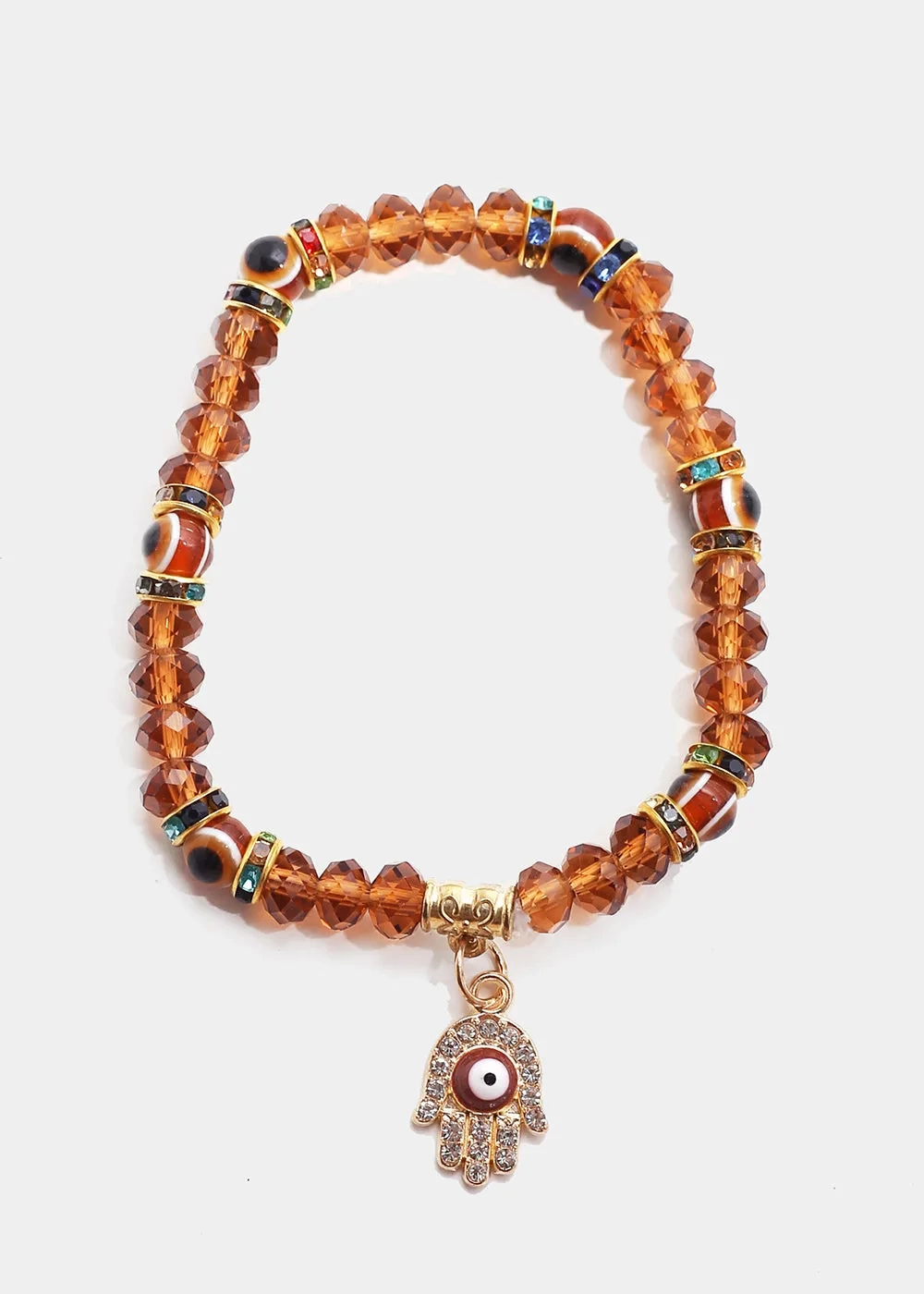 Hamsa Hand with Evil Eye Bead Bracelet