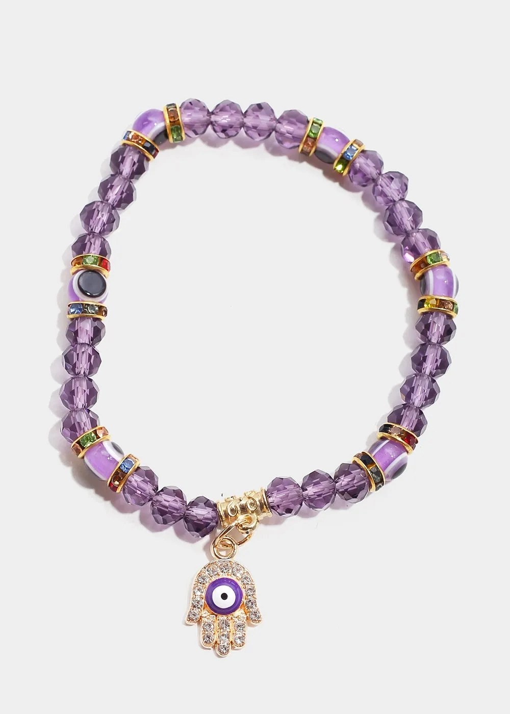 Hamsa Hand with Evil Eye Bead Bracelet