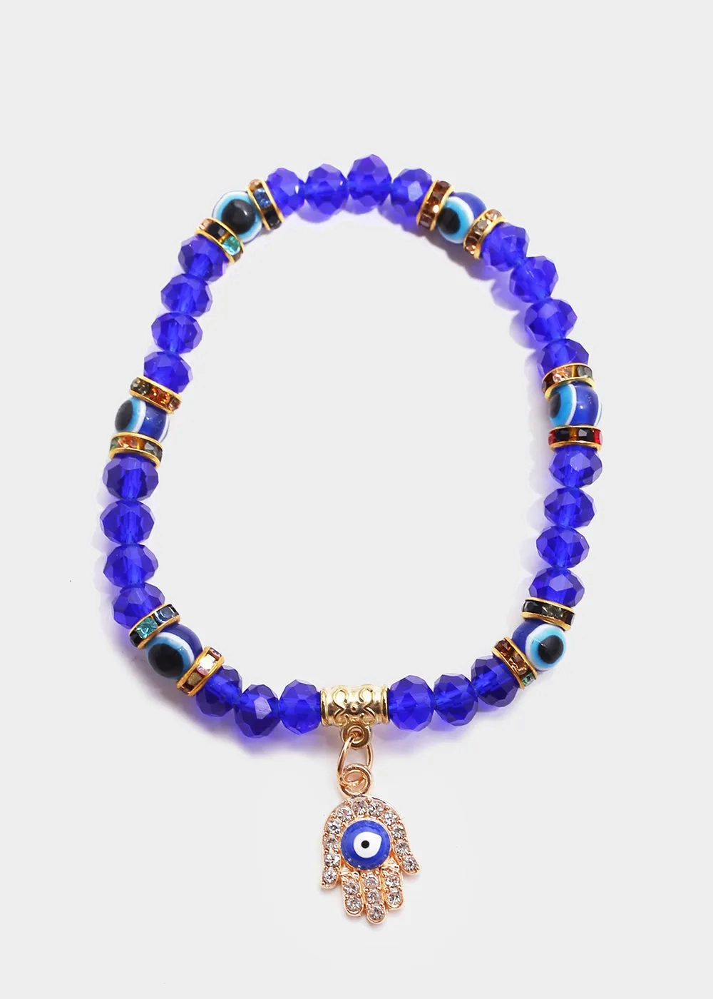 Hamsa Hand with Evil Eye Bead Bracelet
