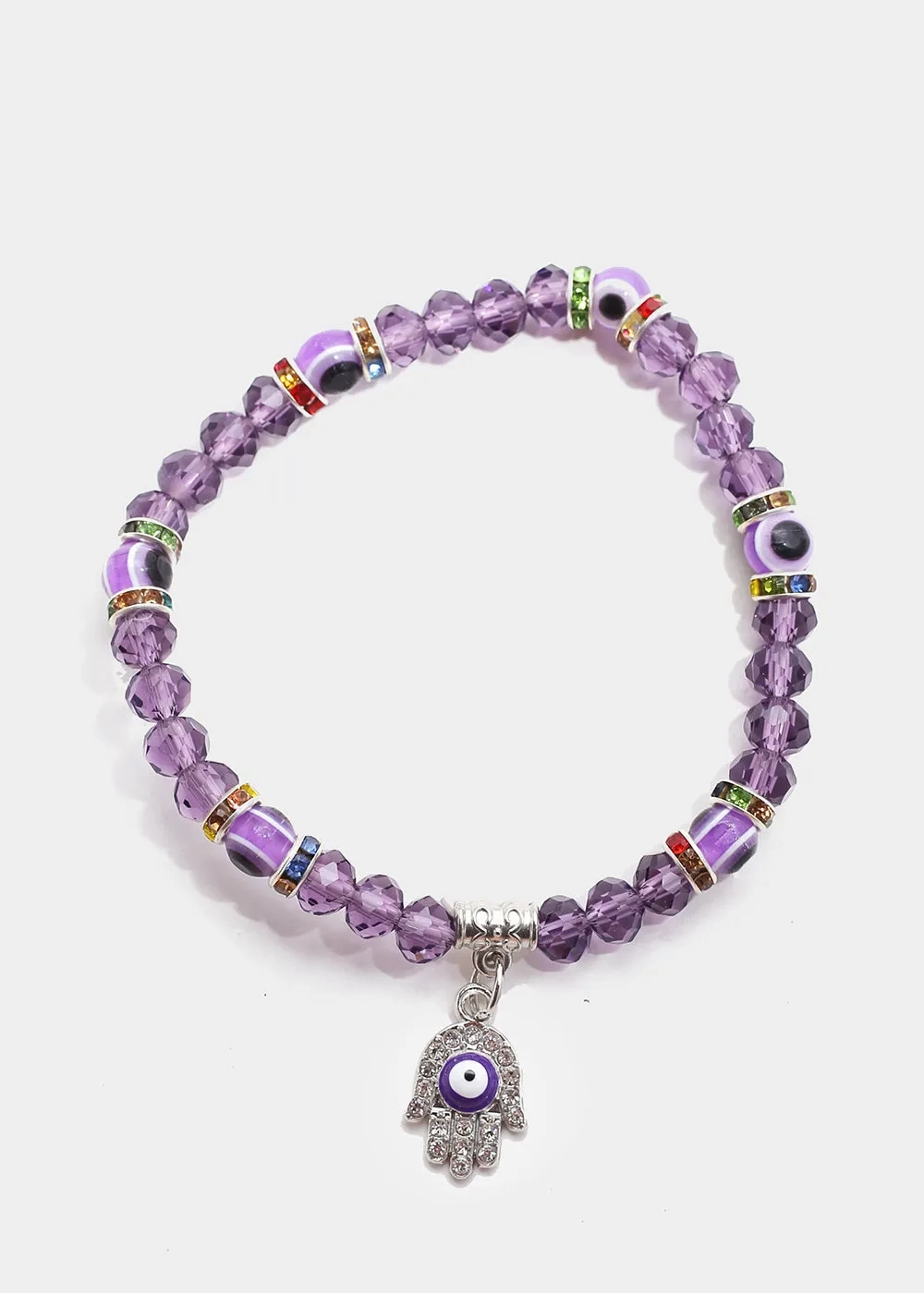Hamsa Hand with Evil Eye Bead Bracelet