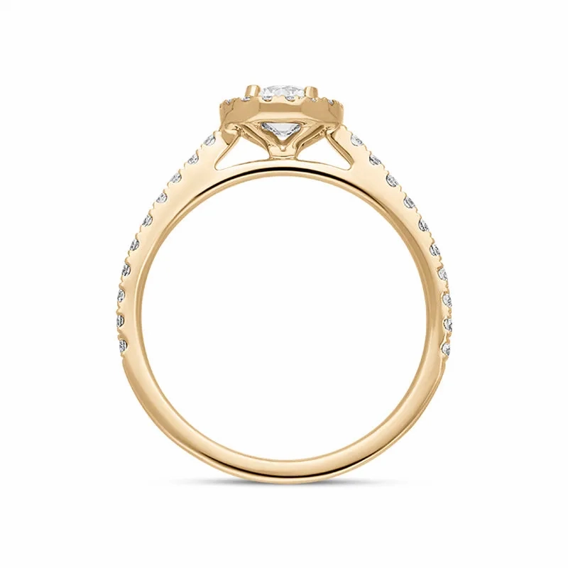 Hans D Krieger 18ct Rose Gold 0.76ct Diamond Shoulder Set Cluster Ring