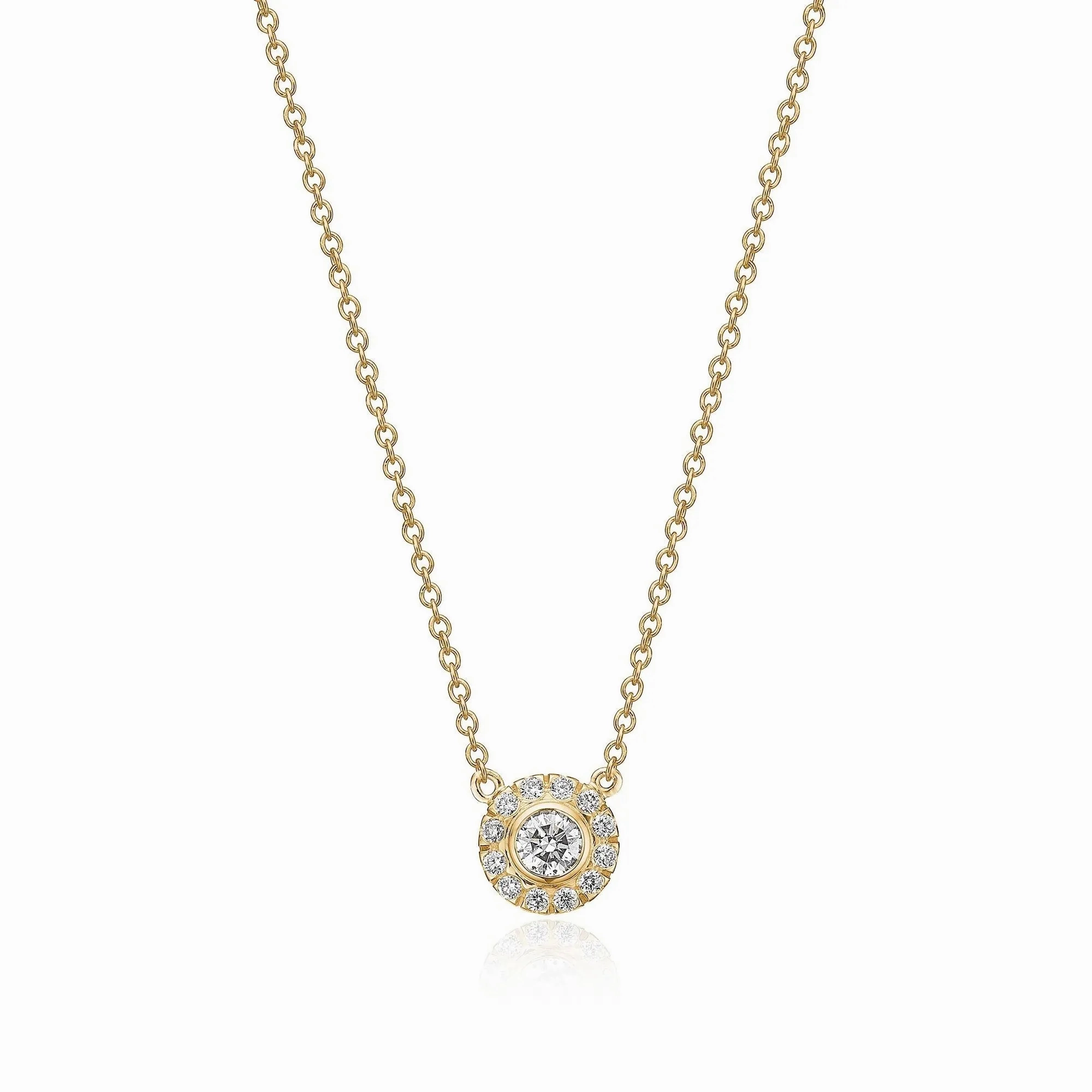 Harmony Small 18K Gold Necklace w. Diamonds