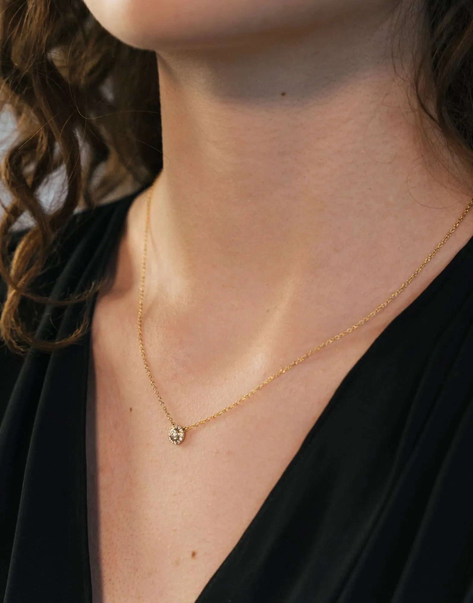Harmony Small 18K Gold Necklace w. Diamonds