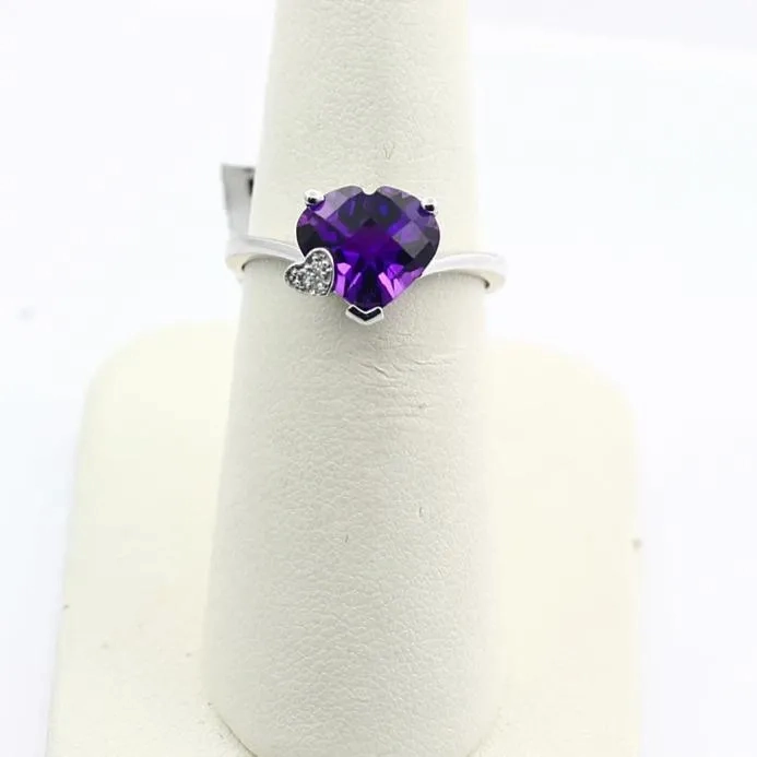 Heart Shaped Amethyst Ring