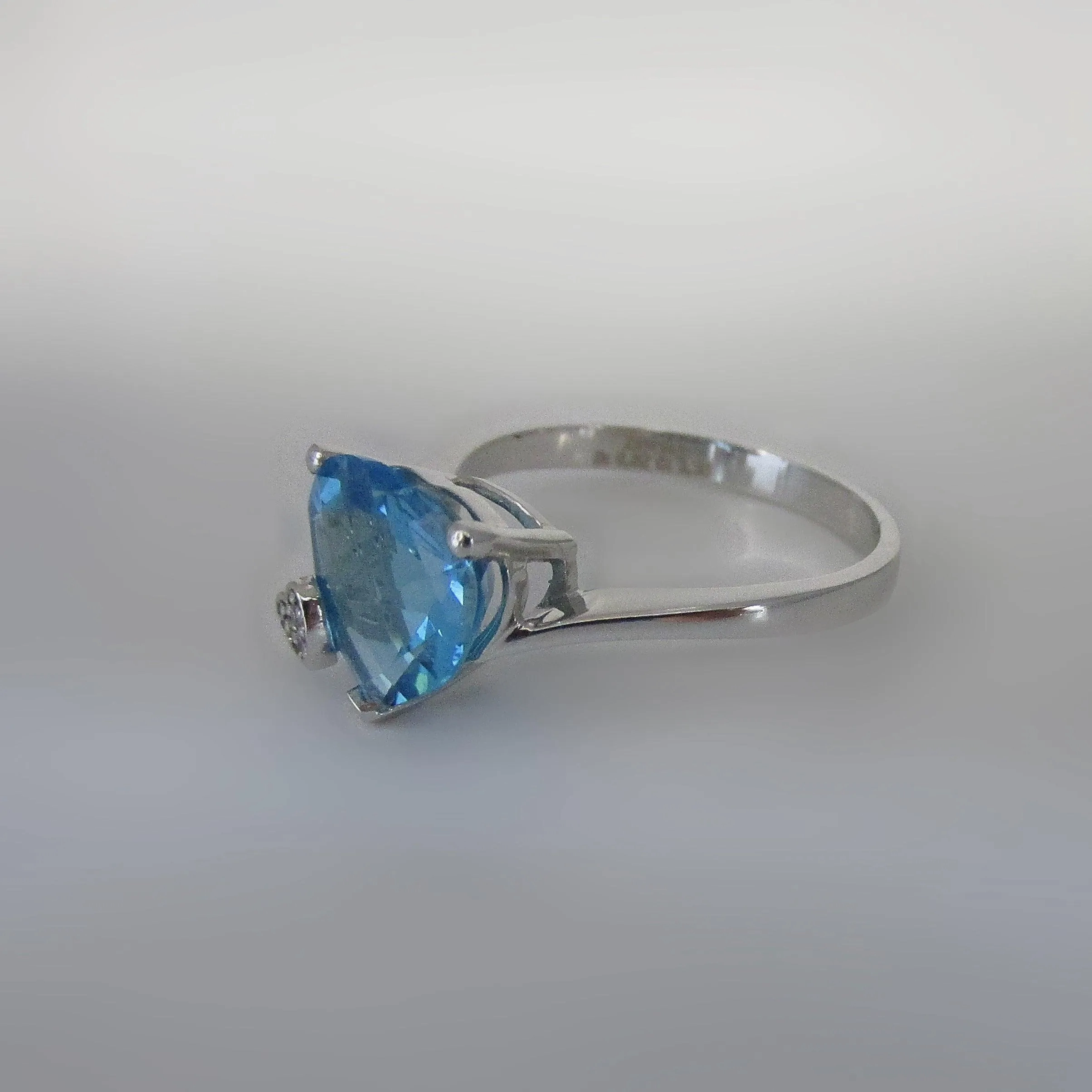 Heart Shaped Blue Topaz Ring