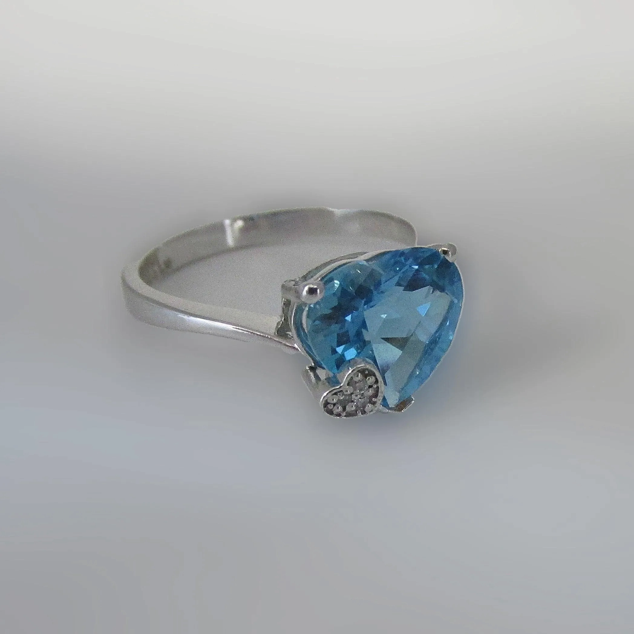Heart Shaped Blue Topaz Ring