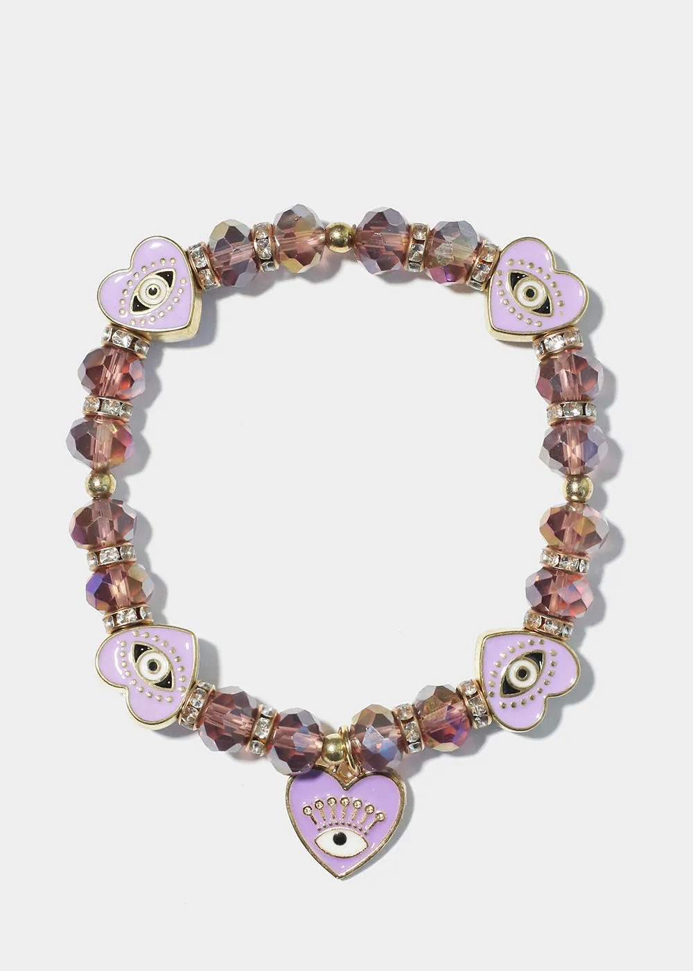Heart with Evil Eye Charm Bracelet