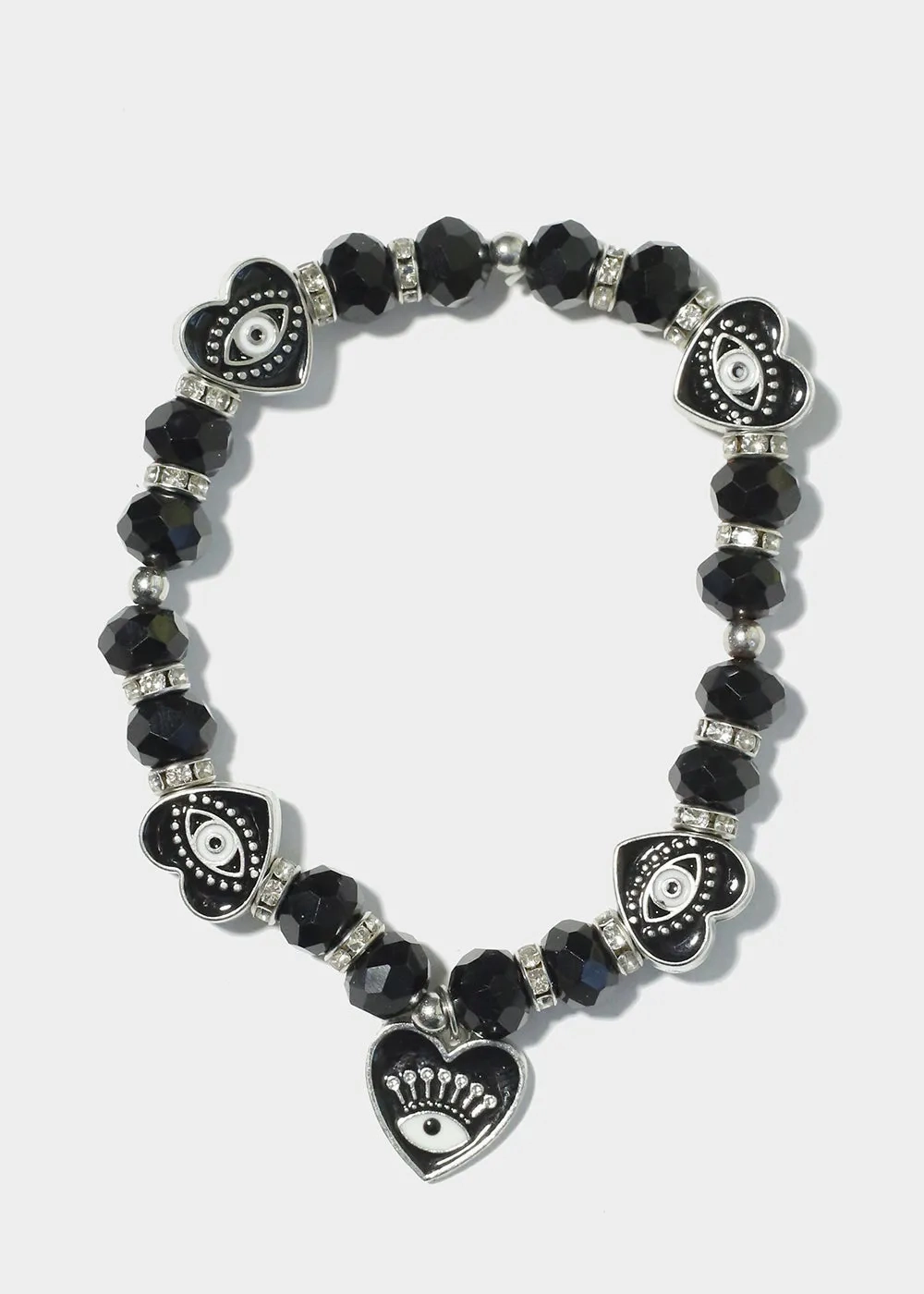 Heart with Evil Eye Charm Bracelet