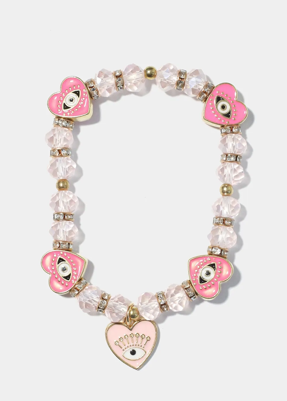 Heart with Evil Eye Charm Bracelet