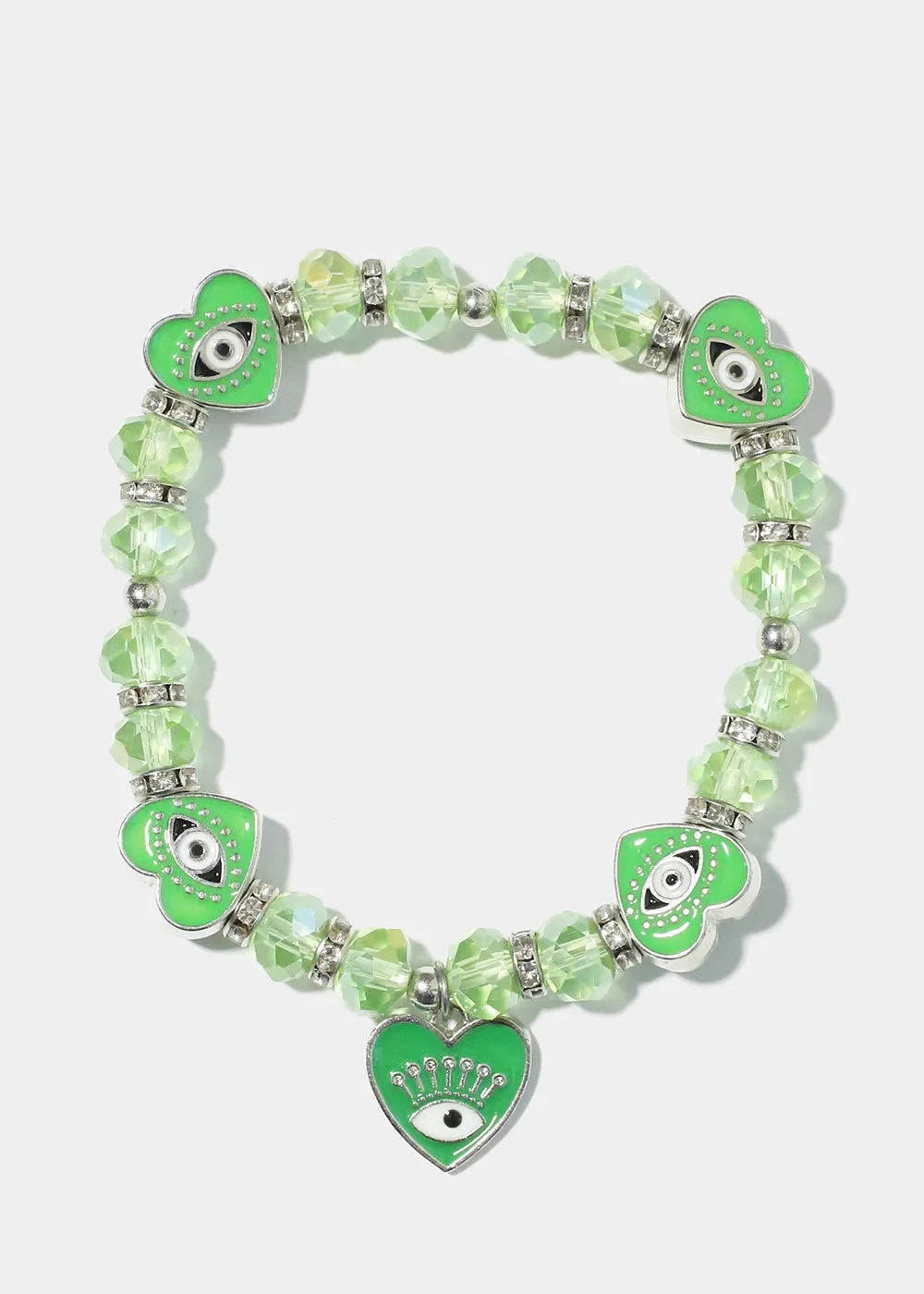 Heart with Evil Eye Charm Bracelet